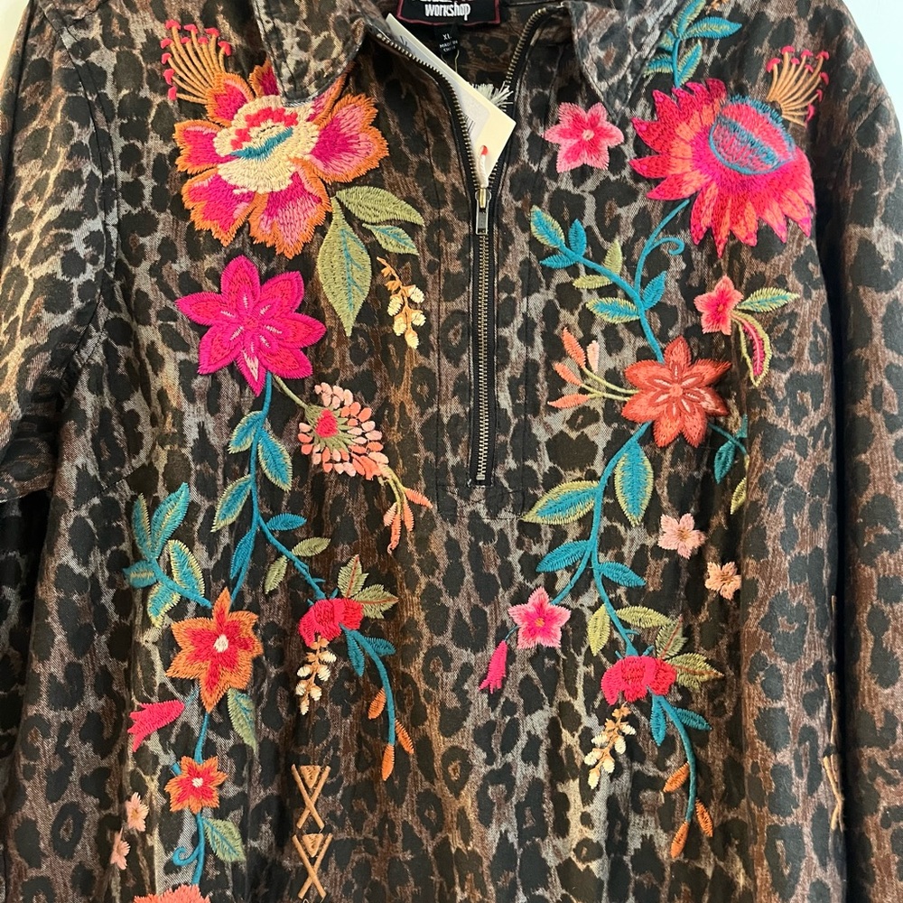 Johnny Was Multicolor Embroidered Tunic